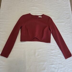 Elegant Biking Red Talula Long Sleeve Crop Top NWT